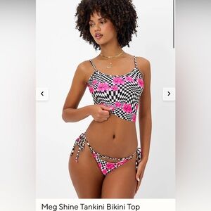 Frankies Bikinis - Mega Shine Tankini bikini top. Brand new with tags